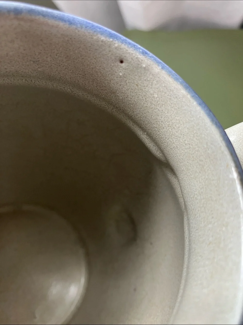 Stoneware type 6” pitcher with blue cat design